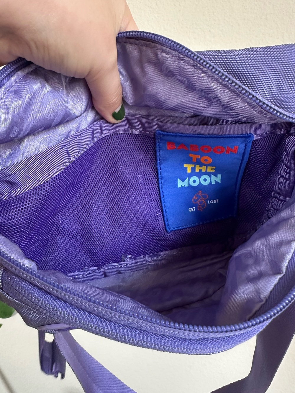 Baboon To The Moon 3L Fanny Pack Everywhere Bag Purple Crossbody Zip Pockets - Picture 12 of 16